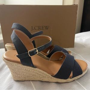 J. Crew canvas peep toe espadrilles